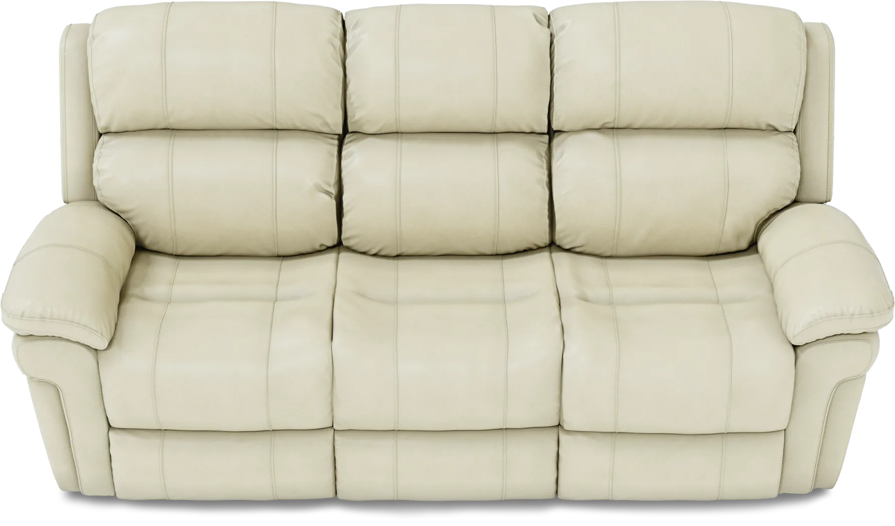 Trevino Place Cream Leather Reclining Sofa - Thumbnail - Image 3