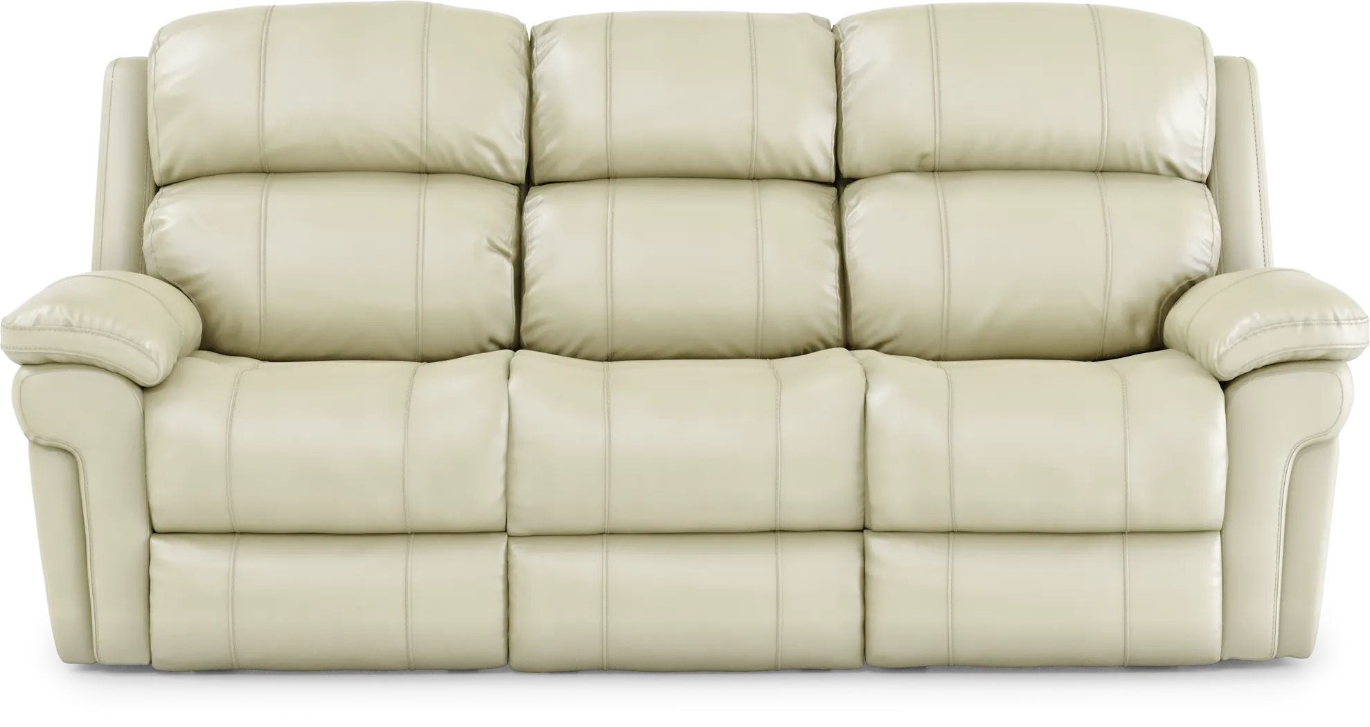 Trevino Place Cream Leather Reclining Sofa - Thumbnail - Image 1