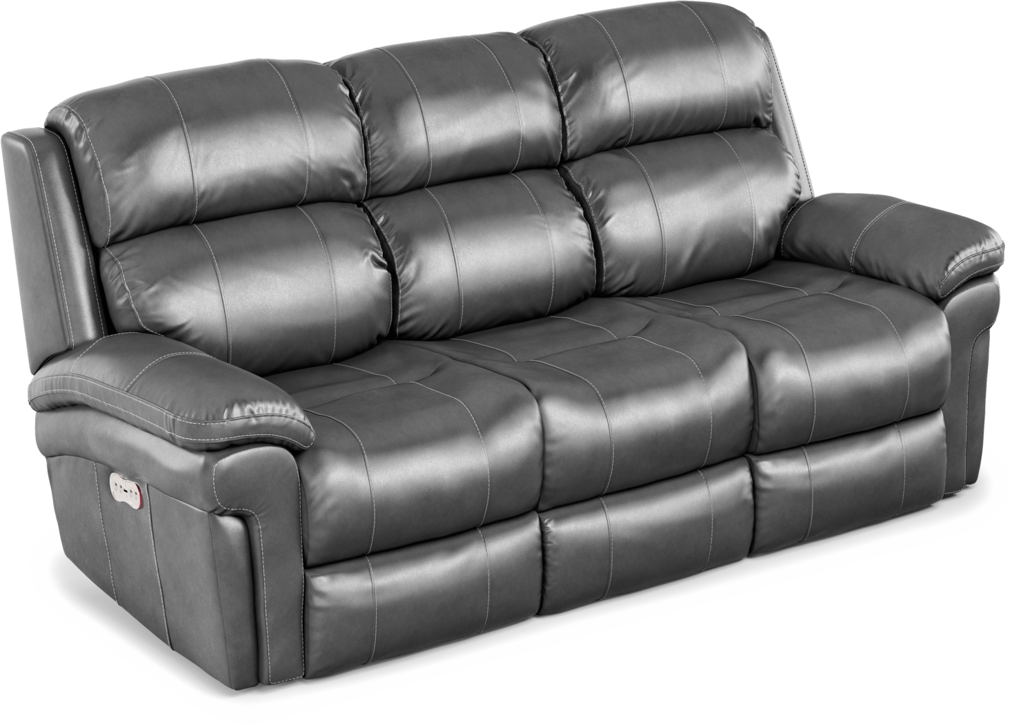 Trevino Smoke Leather 3 Pc Living Room with Reclining Sofa - Thumbnail - Image 4