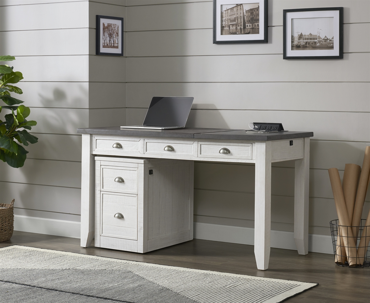 Trevose White Desk with Lift Top and Fingerprint Lock - Thumbnail - Image 14