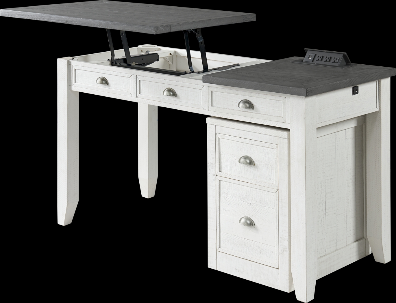 Trevose White Desk with Lift Top and Fingerprint Lock - Thumbnail - Image 5