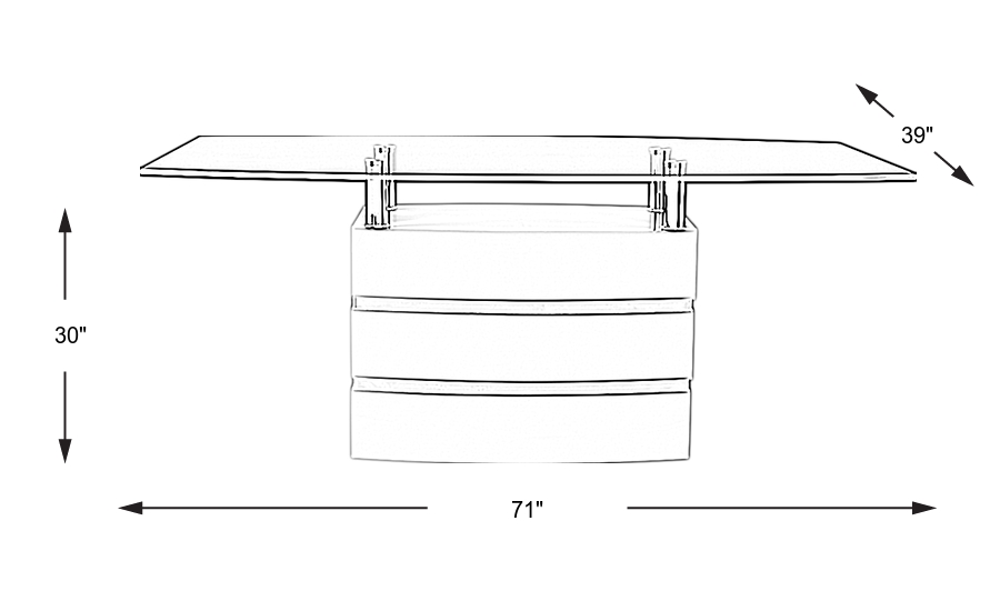 Dimension Image. Please refer to the Dimension Tab on this page for dimension details.