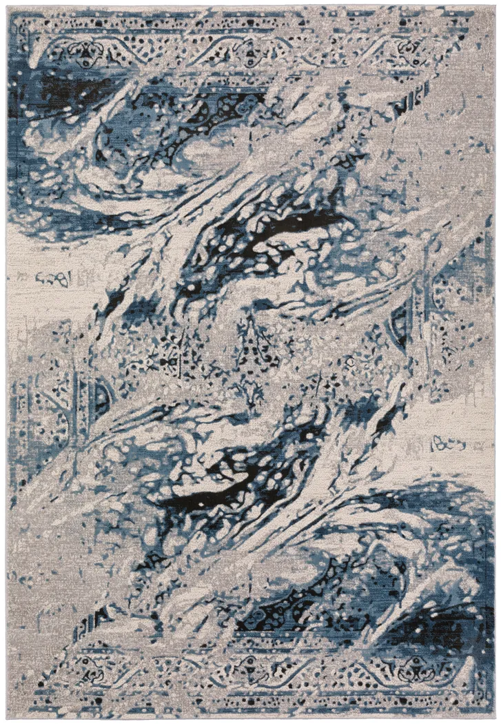 Trian 5' x 7' Blue Rug - Thumbnail - Image 1