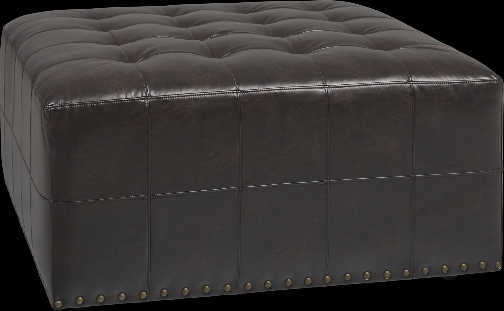Tribeca Loft Brown Cocktail Ottoman - Thumbnail - Image 1