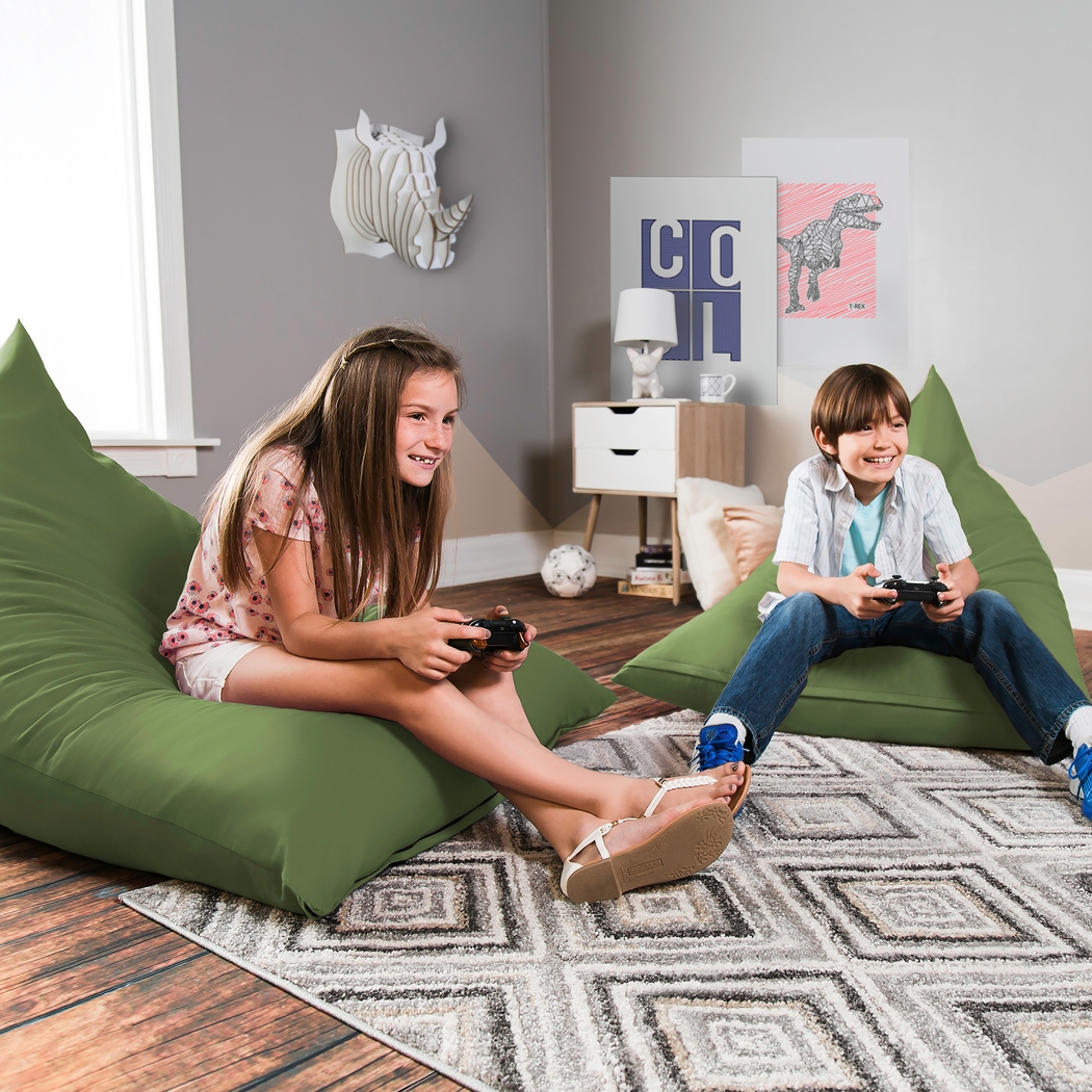 Kids Triform Green Small Bean Bag Chair - Thumbnail - Image 6