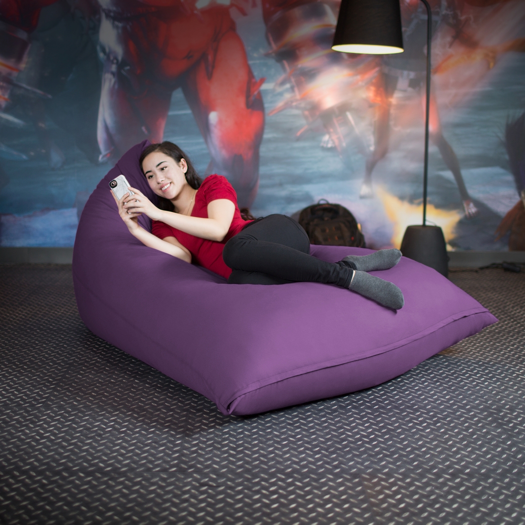 Kids Triform Purple Large Bean Bag Chair - Thumbnail - Image 4