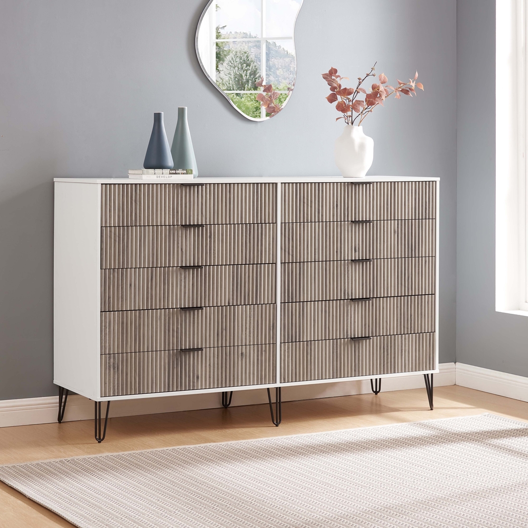 Trimper II Gray and White Dresser - Thumbnail - Image 2