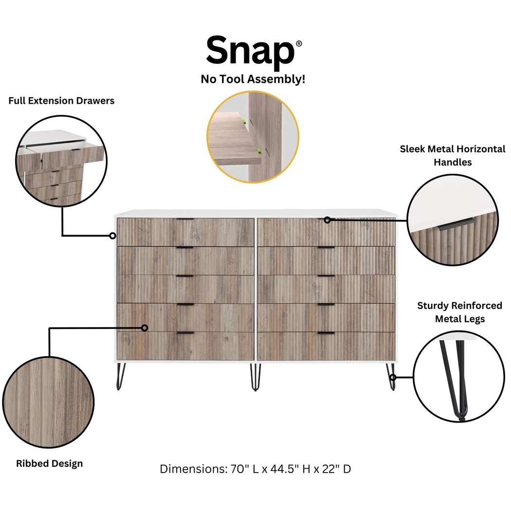 Trimper II Gray and White Dresser - Thumbnail - Image 12