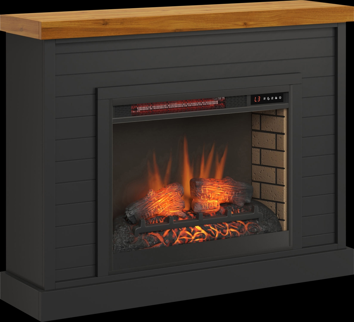 Trisano Black 48in. Console with Electric Fireplace - Thumbnail - Image 1
