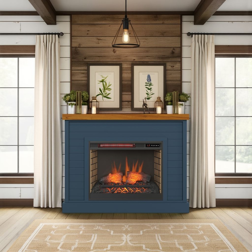 Trisano Blue 48in. Console with Electric Fireplace - Thumbnail - Image 3