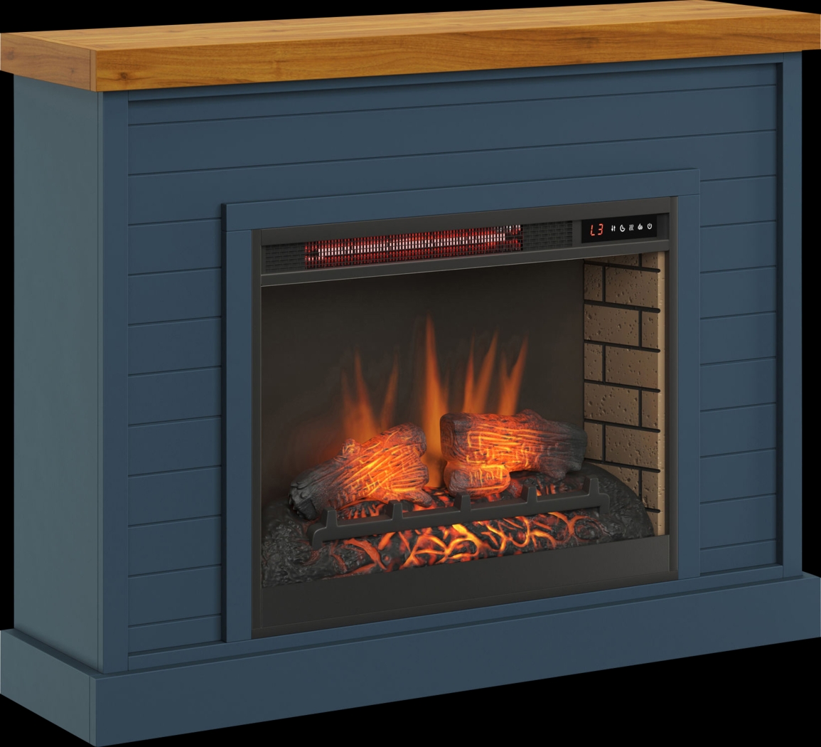 Trisano Blue 48in. Console with Electric Fireplace - Thumbnail - Image 1