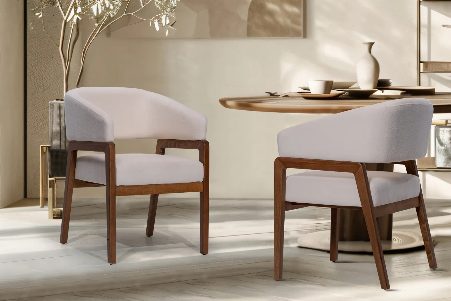 Trisha White Arm Chair - Thumbnail - Image 2