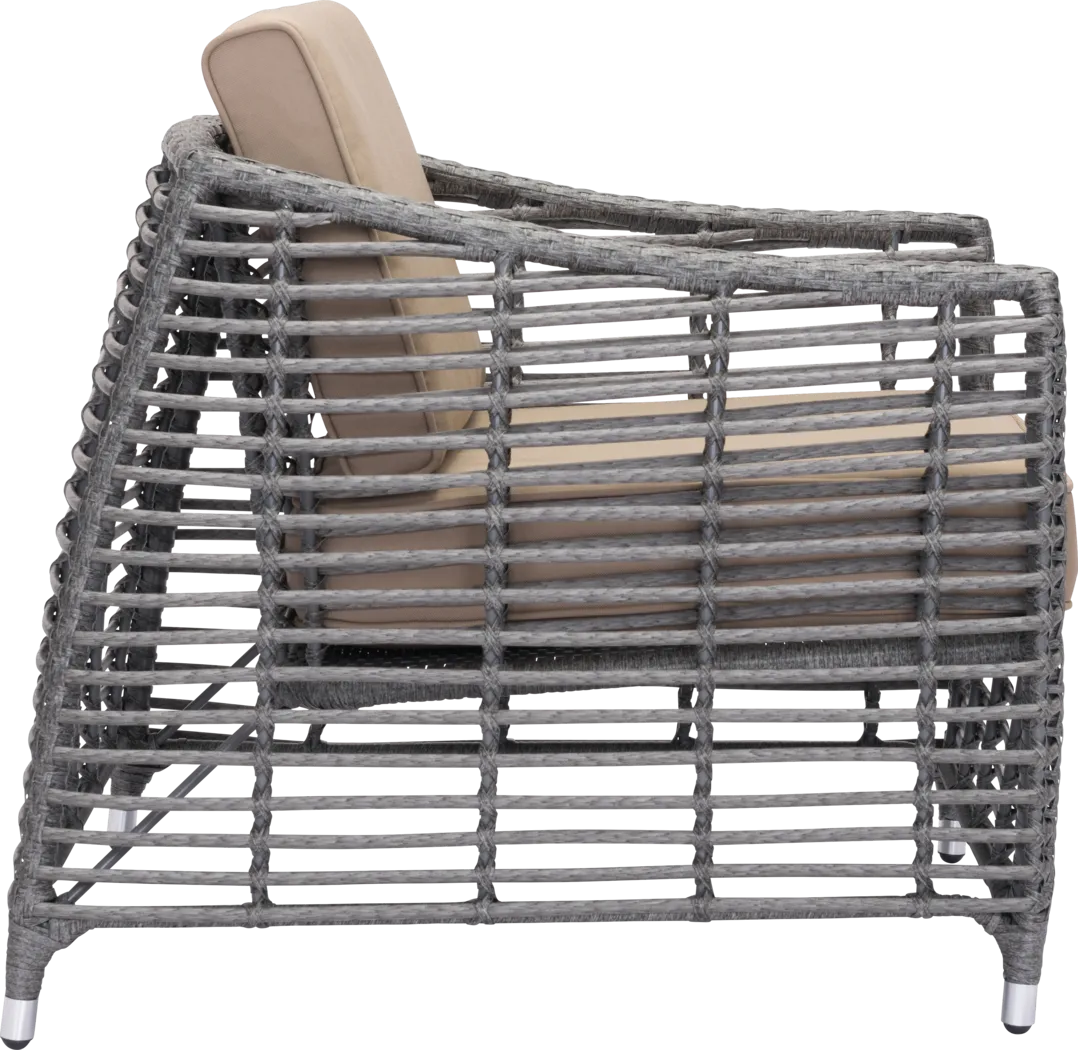 Trisik Beach Gray and Beige Outdoor Chair - Thumbnail - Image 2