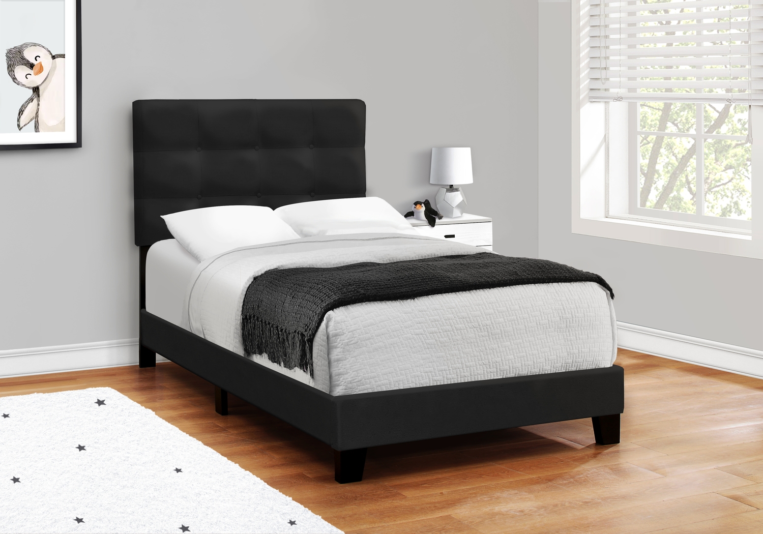 Troland Black Twin Bed - Thumbnail - Image 2