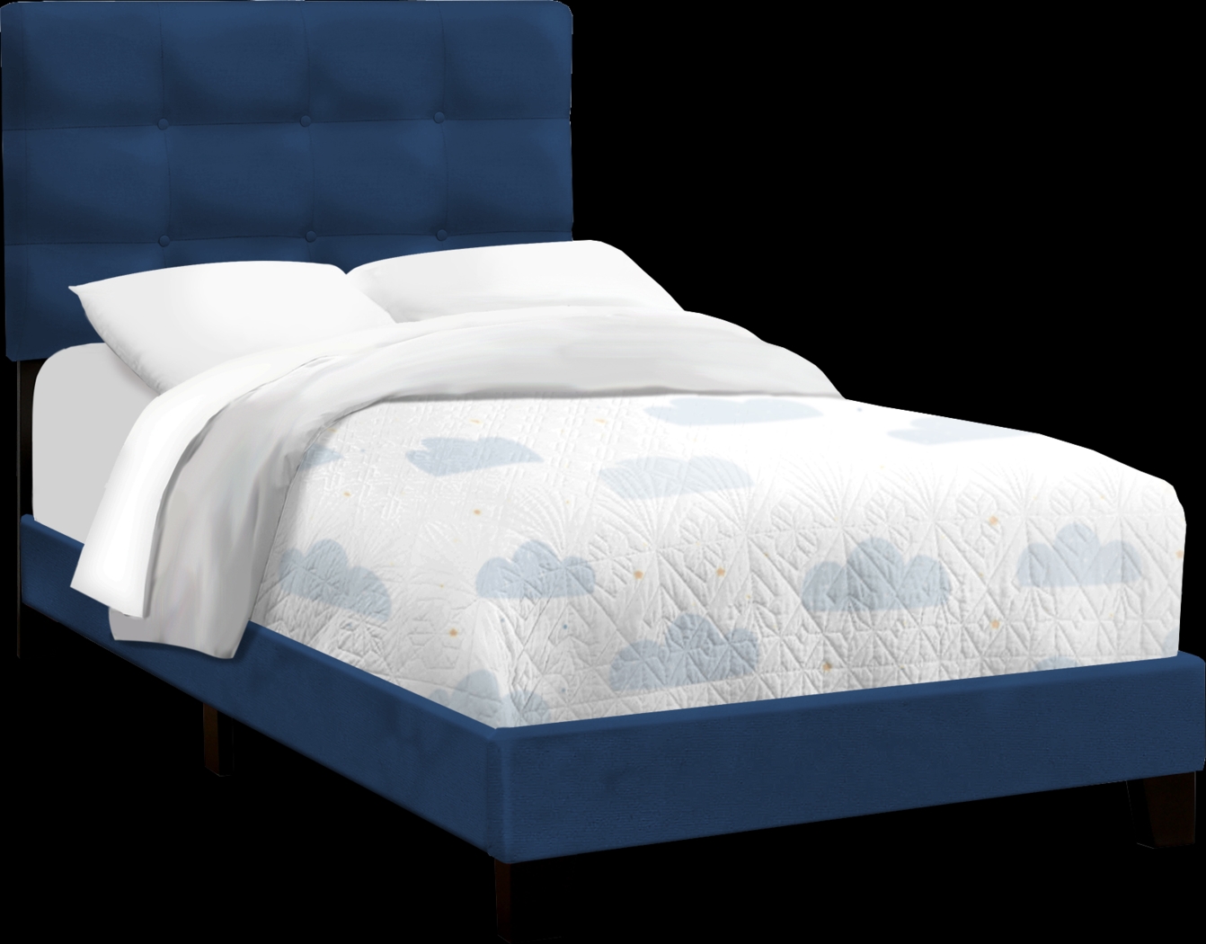 Troland Navy Twin Bed - Thumbnail - Image 1
