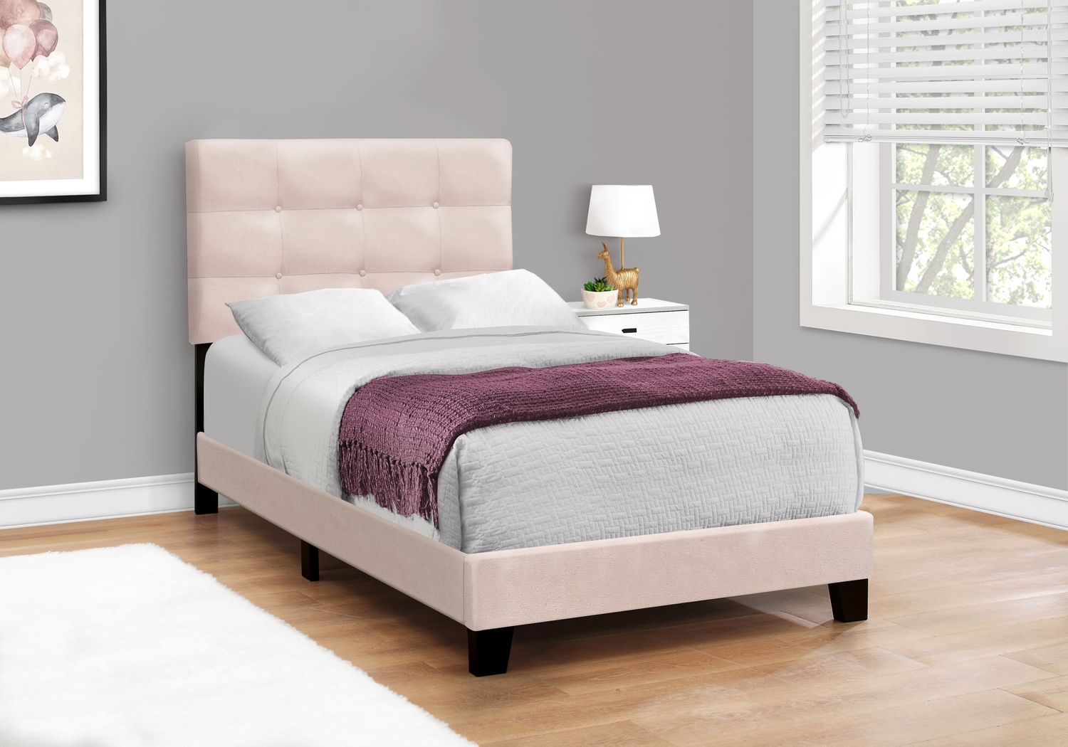 Troland Pink Twin Bed - Thumbnail - Image 2
