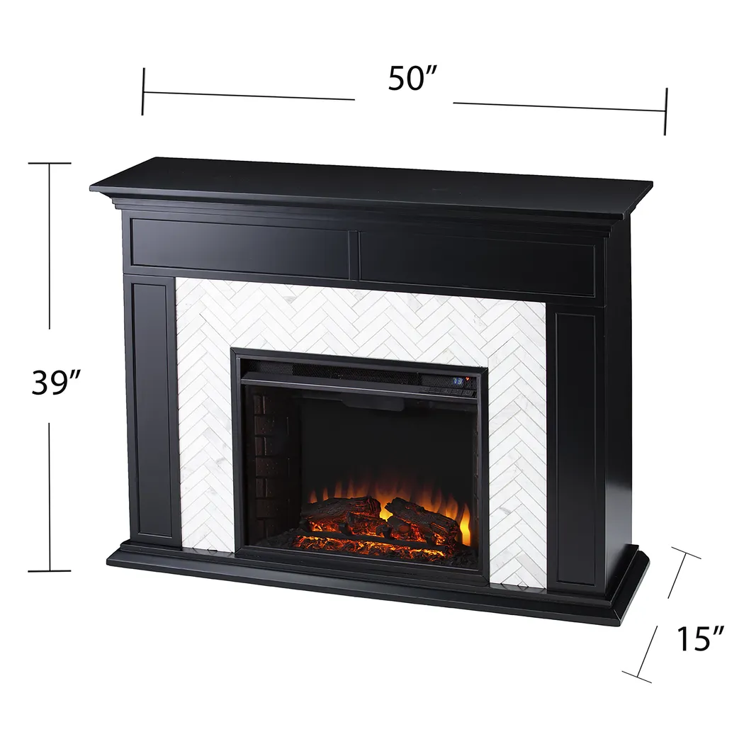 Tronewood II Black 50 in. Console, With Electric Fireplace - Image 8
