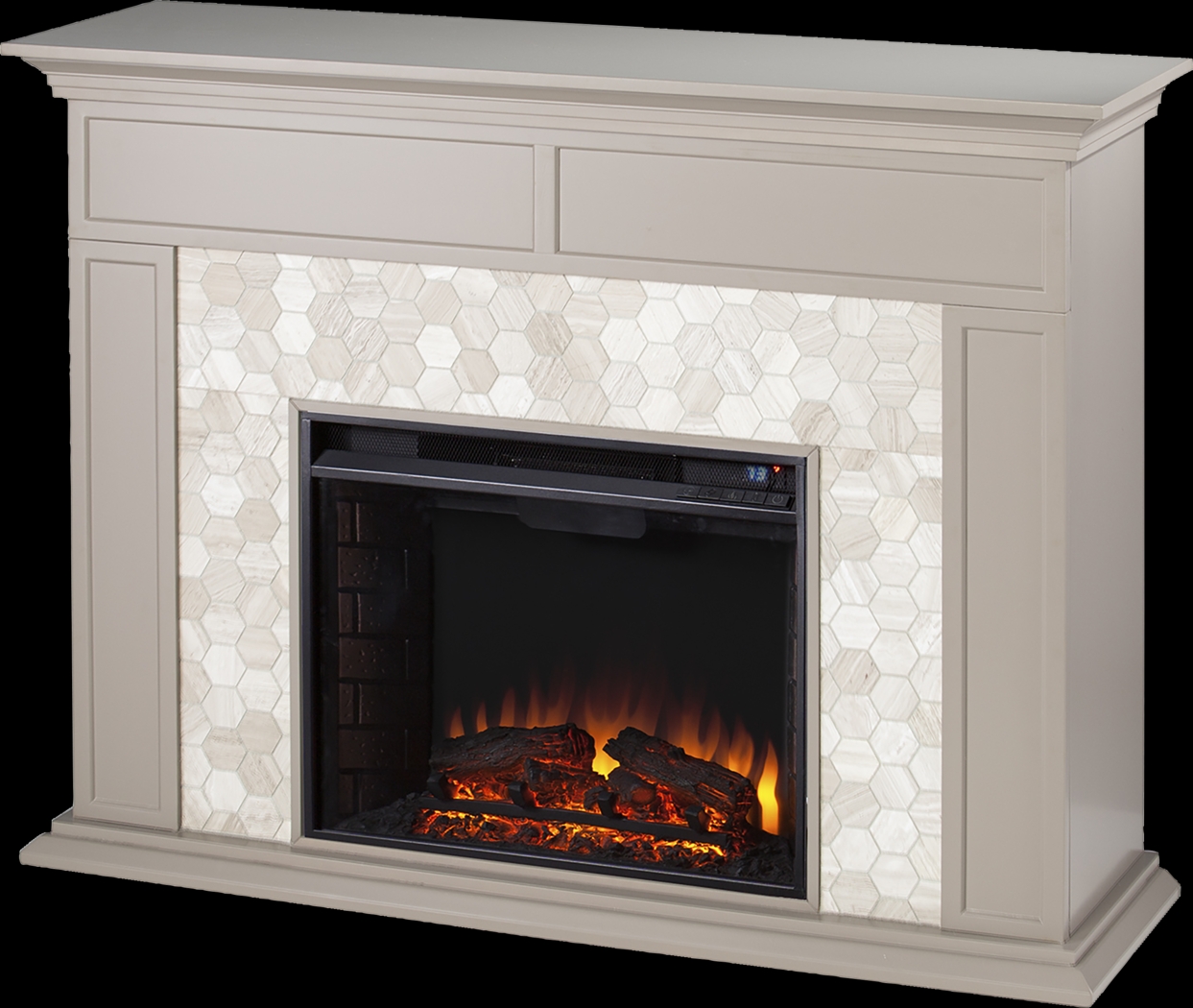 Tronewood II Gray 50 in. Console, With Electric Fireplace - Thumbnail - Image 1