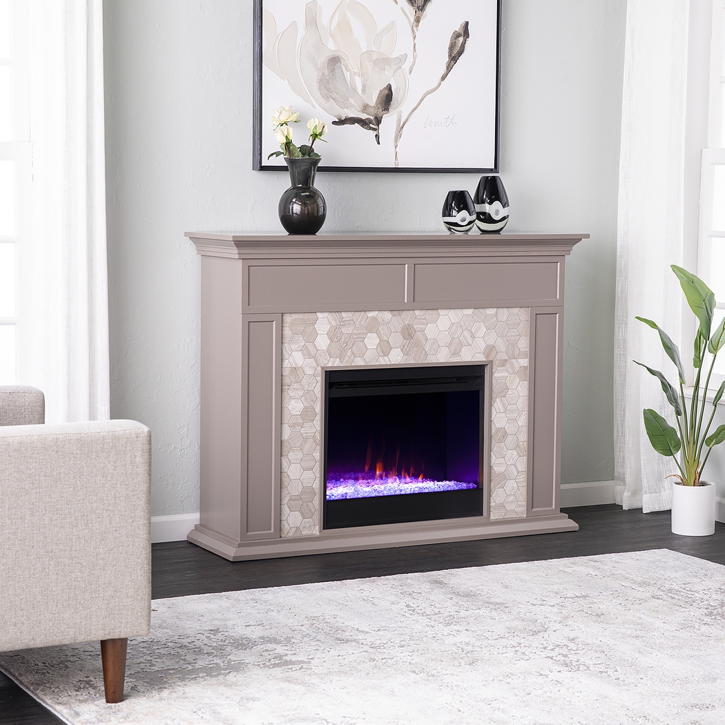 Tronewood I Gray 50 in. Console, With Color Changing Electric Fireplace - Thumbnail - Image 2