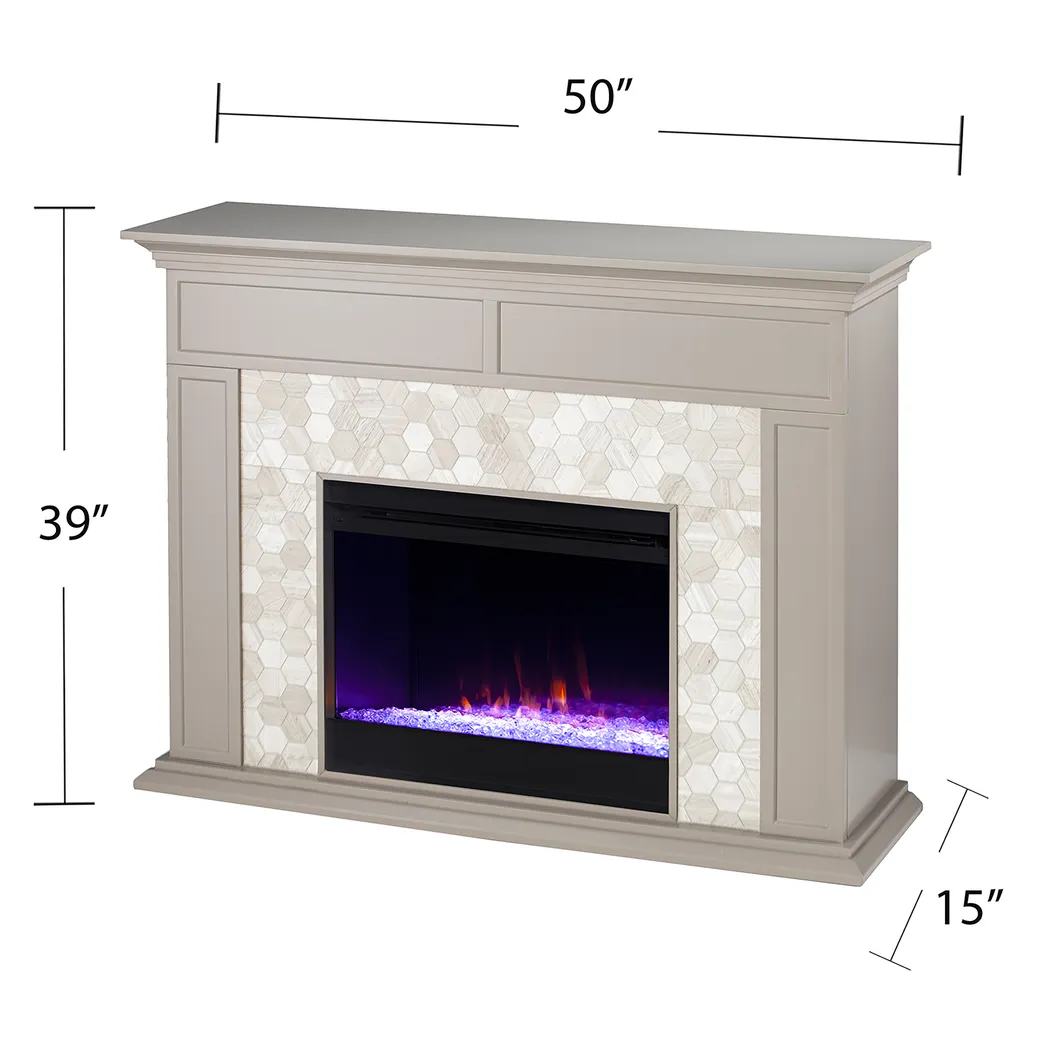 Tronewood I Gray 50 in. Console, With Color Changing Electric Fireplace - Image 7