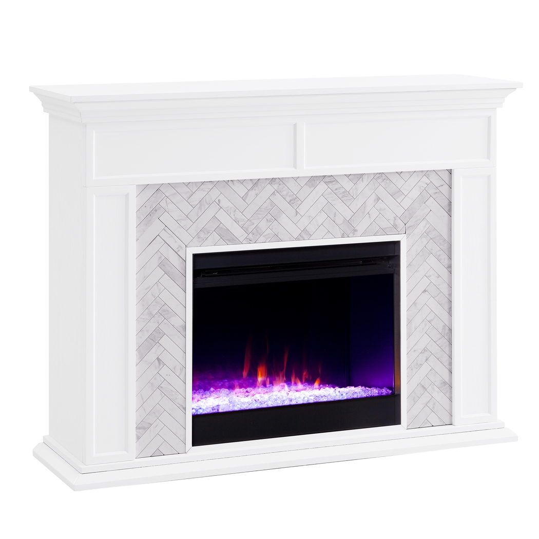 Tronewood I White 50 in. Console, With Color Changing Electric Fireplace - Thumbnail - Image 2