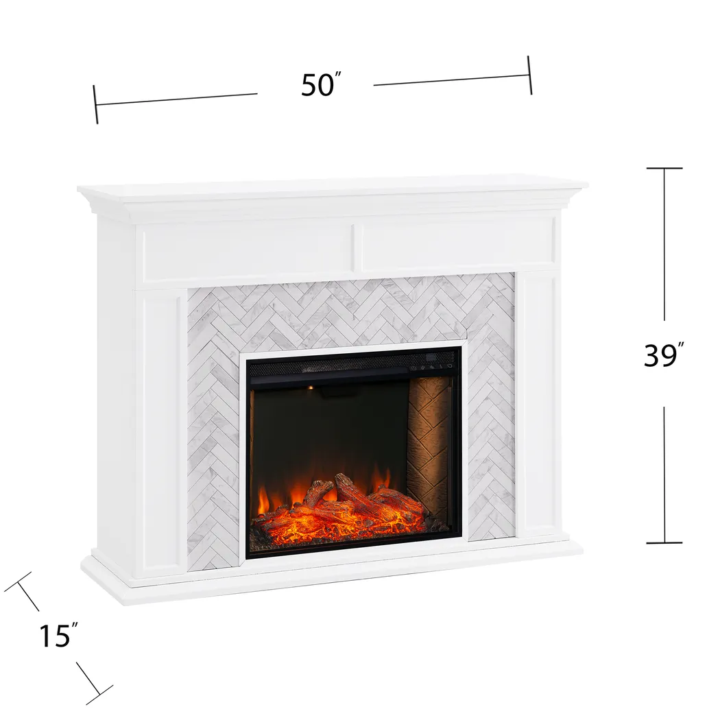 Tronewood III White 50 in. Console, With Smart Electric Fireplace - Image 8