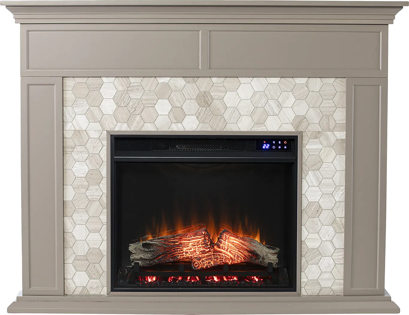 Tronewood IV Gray 50 in. Console, With Touch Panel Electric Fireplace - Image 6