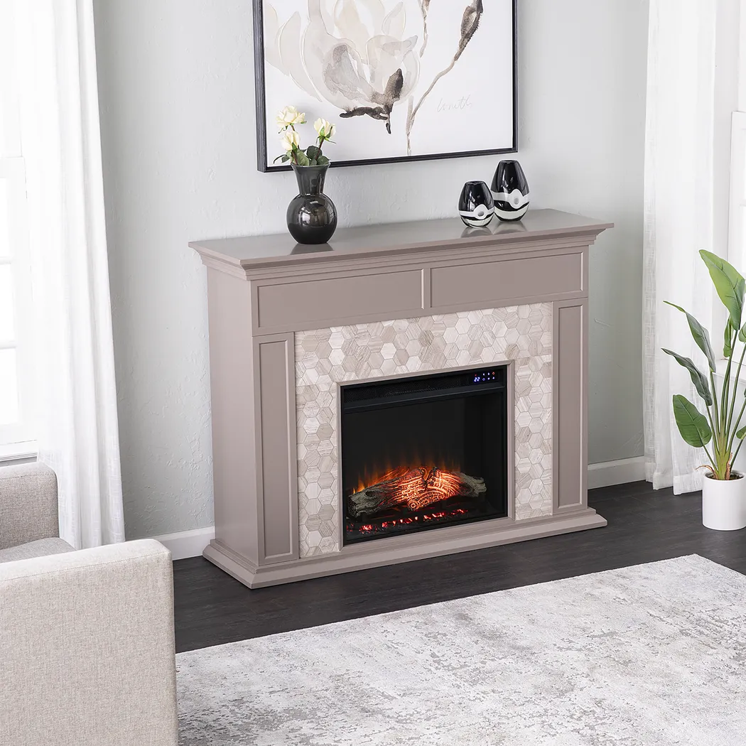 Tronewood IV Gray 50 in. Console, With Touch Panel Electric Fireplace - Image 7