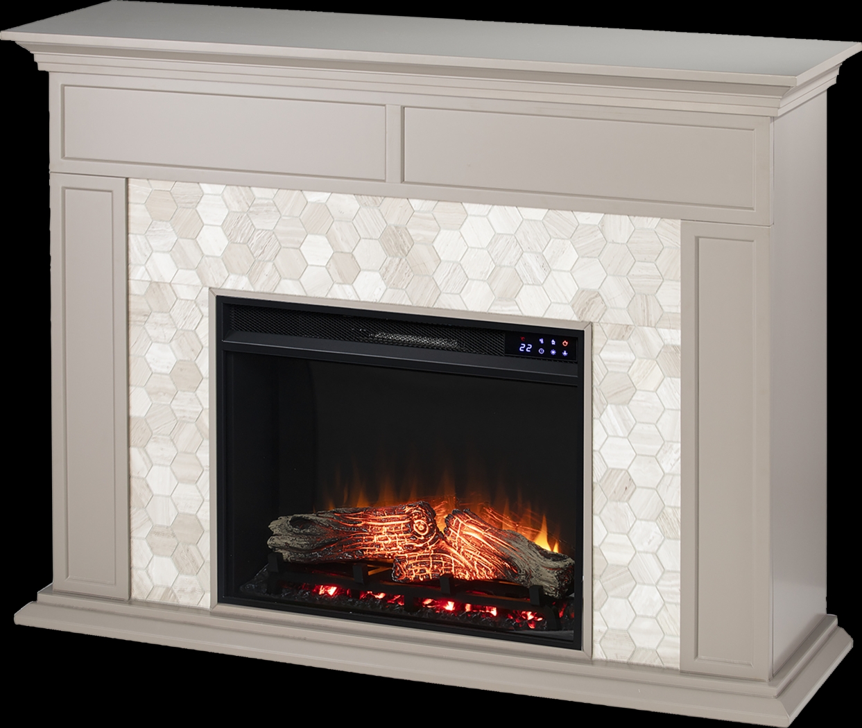 Tronewood IV Gray 50 in. Console, With Touch Panel Electric Fireplace - Thumbnail - Image 1