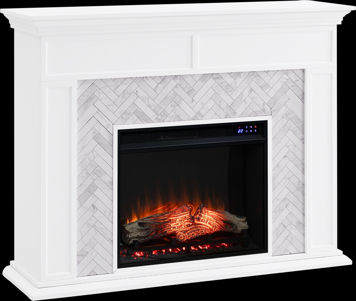 Tronewood IV White 50 in. Console With Touch Panel Electric Fireplace - Thumbnail - Image 1