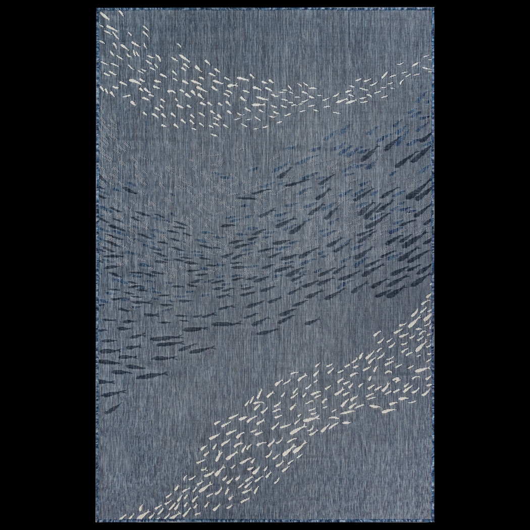 Tropical Adventures Navy 7'10 x 9'10 Indoor/Outdoor Rug - Thumbnail - Image 1