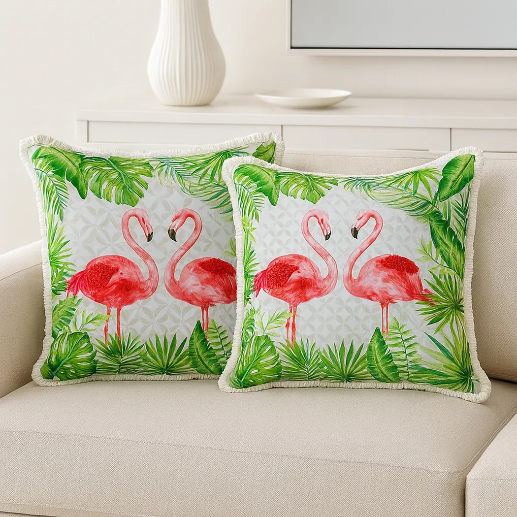 Trotawa Green/Pink Pillow, Set of 2 - Thumbnail - Image 2