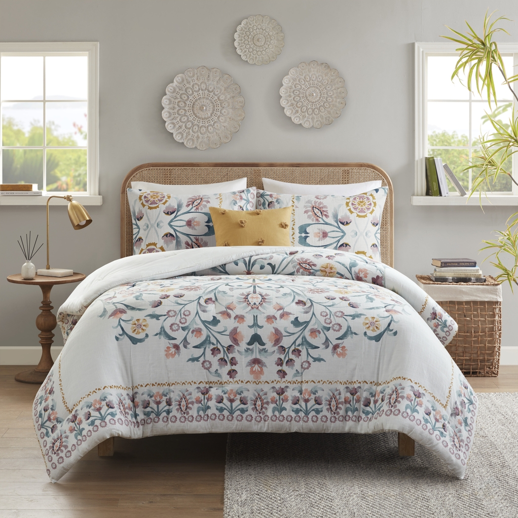 Troywood White 4 Pc Full/Queen Comforter Set - Thumbnail - Image 3