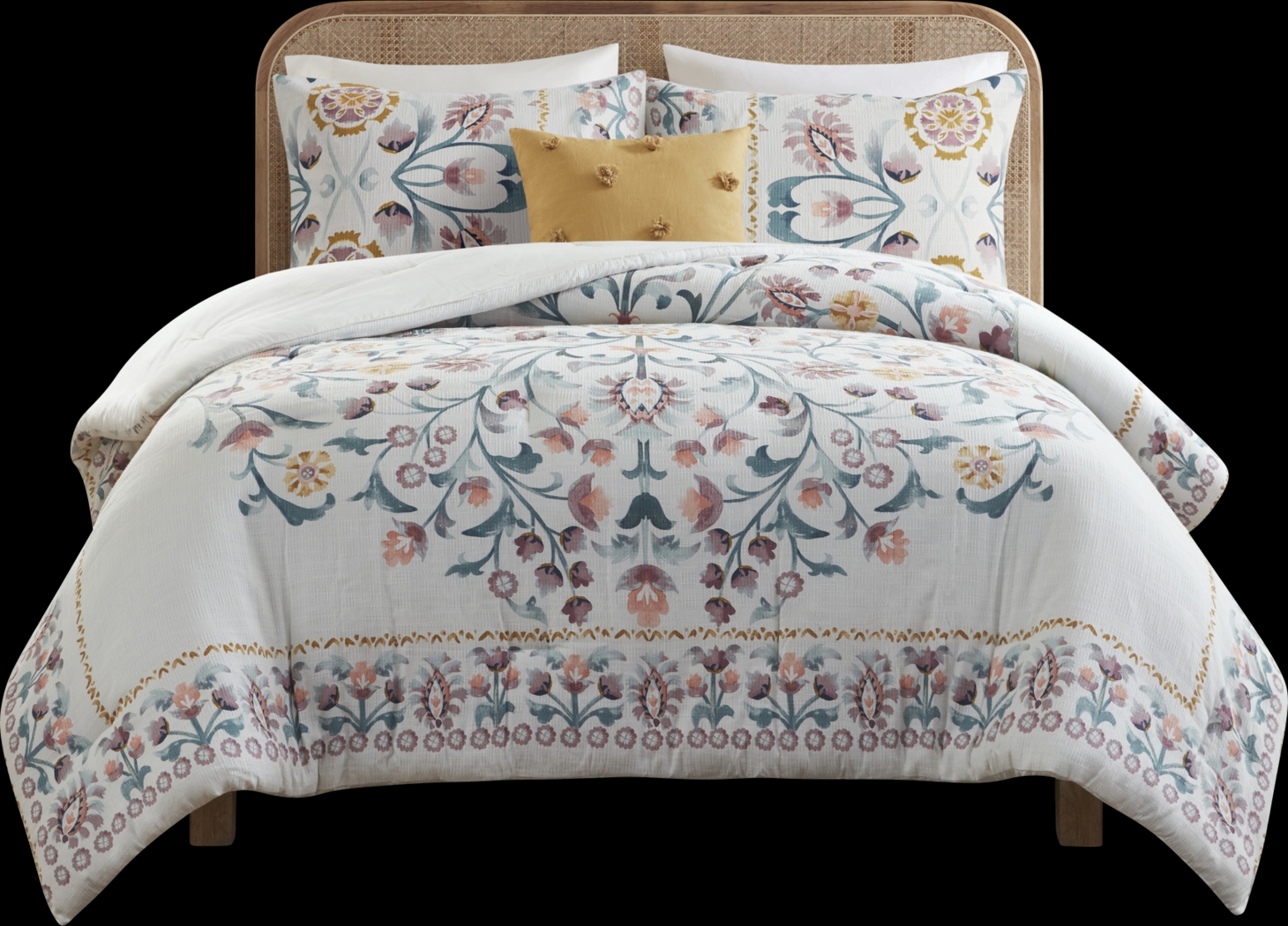 Troywood White 4 Pc Full/Queen Comforter Set - Thumbnail - Image 7
