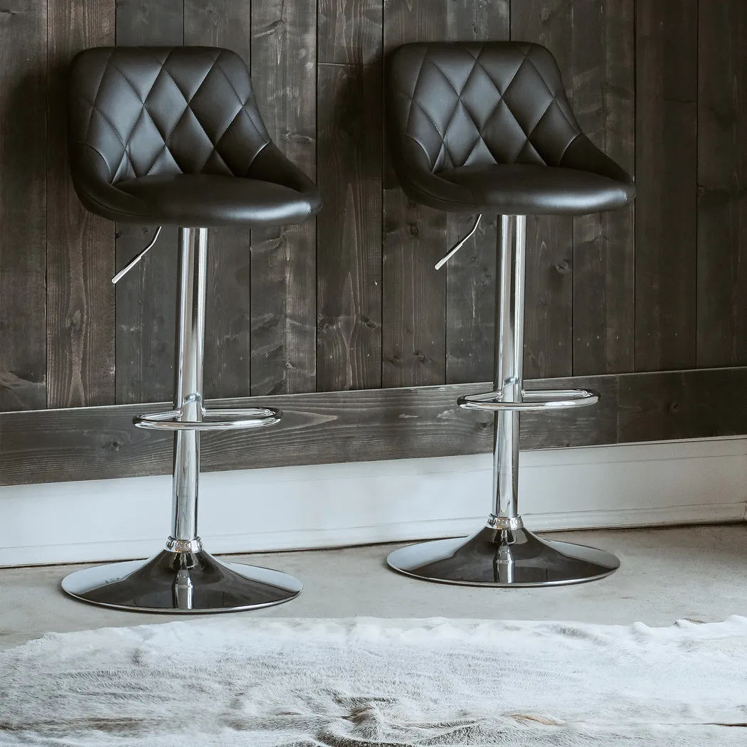 Trumball Black Bar Stool Set - Thumbnail - Image 2