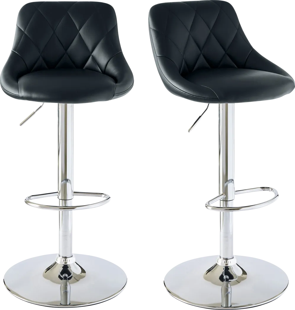 Trumball Black Bar Stool Set - Thumbnail - Image 1