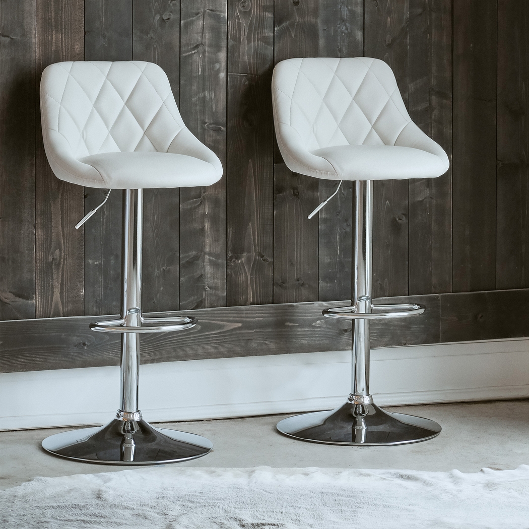 Trumball White Bar Stool Set - Thumbnail - Image 2
