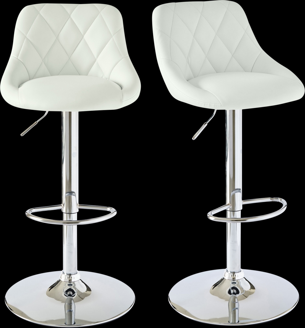 Trumball White Bar Stool Set - Thumbnail - Image 1
