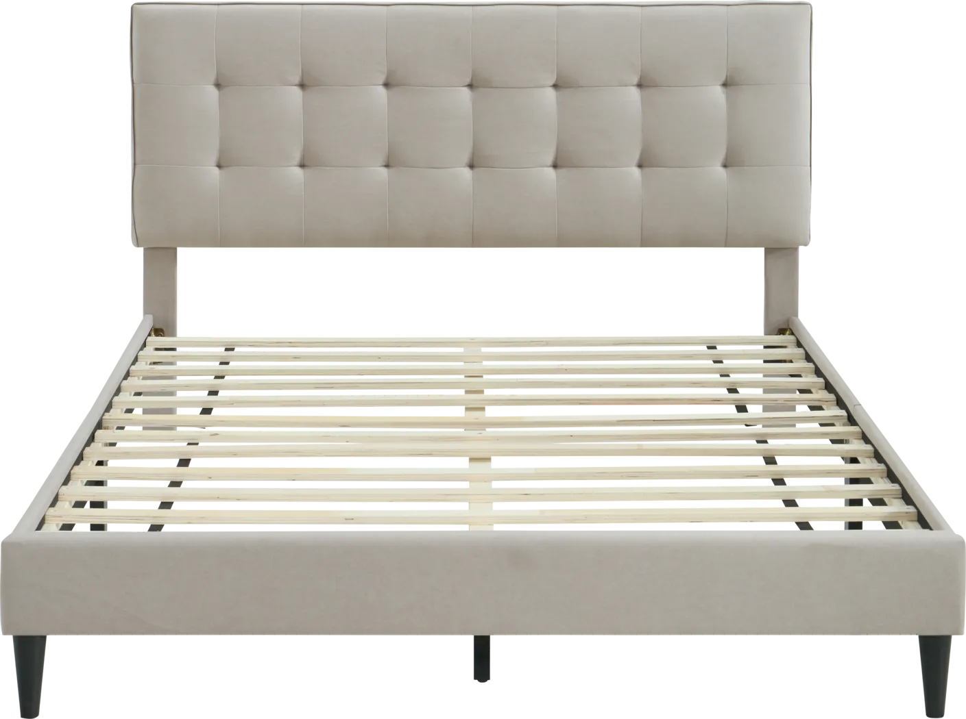 Tubae Beige Upholstered Queen Bed - Thumbnail - Image 2