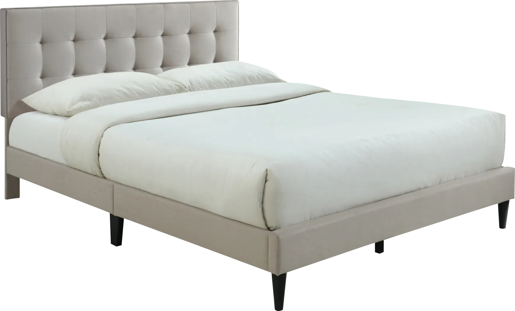 Tubae Beige Upholstered King Bed - Thumbnail - Image 1