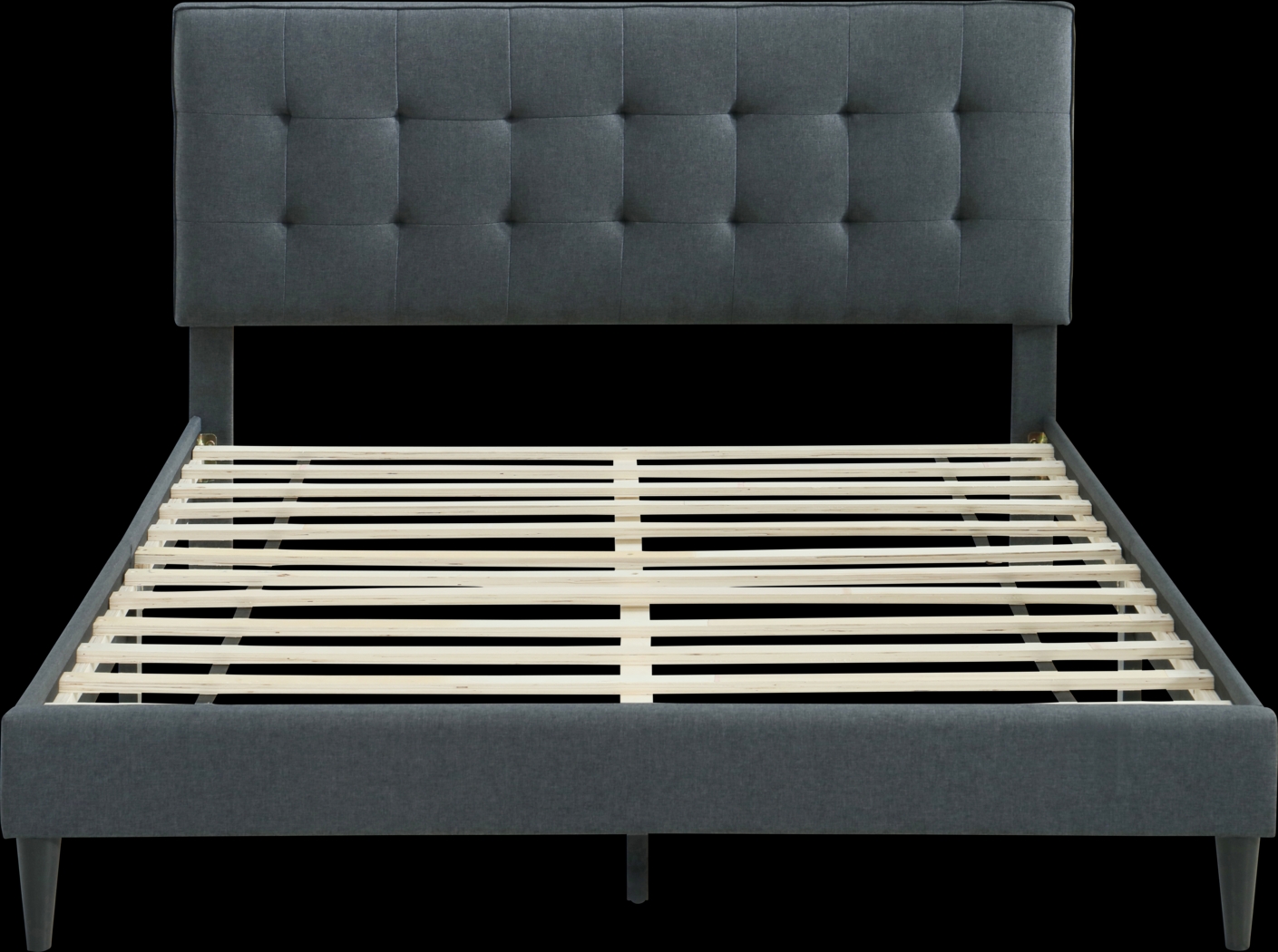 Tubae Charcoal Upholstered Queen Bed - Thumbnail - Image 2