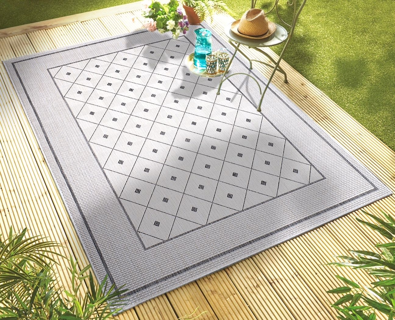 Tugeisa Black 7'6 x 9'5 Indoor/Outdoor Rug - Thumbnail - Image 2
