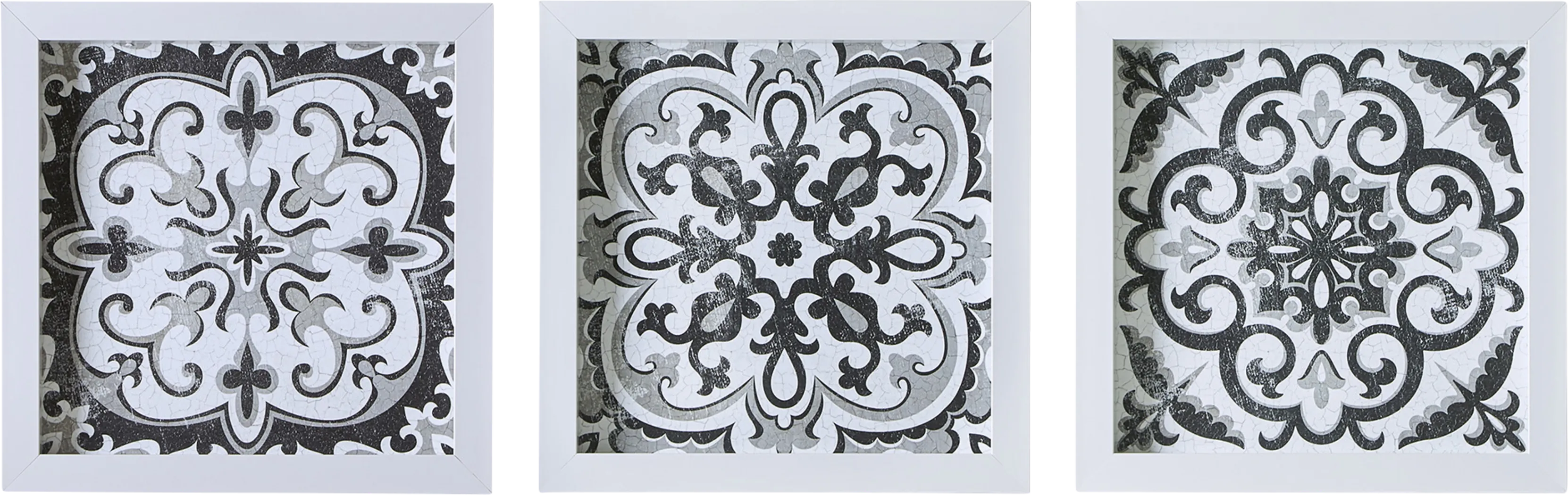 Tukwet White 3 Piece Deco Box Wall Art Set - Thumbnail - Image 1