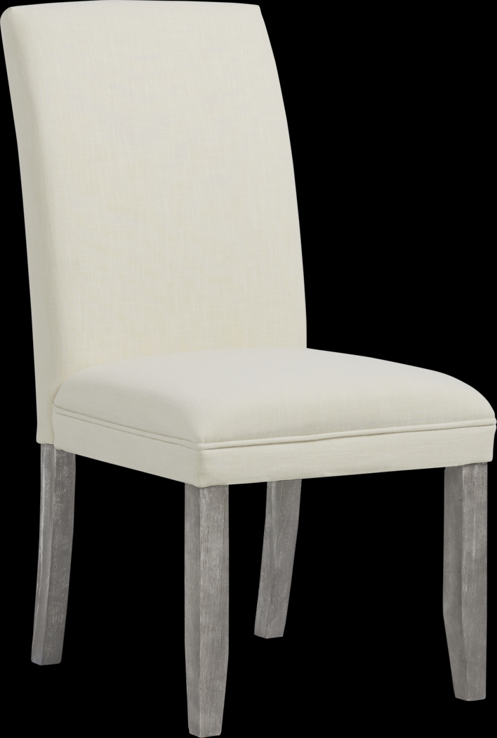 Tulip White Side Chair with Gray Legs - Thumbnail - Image 1