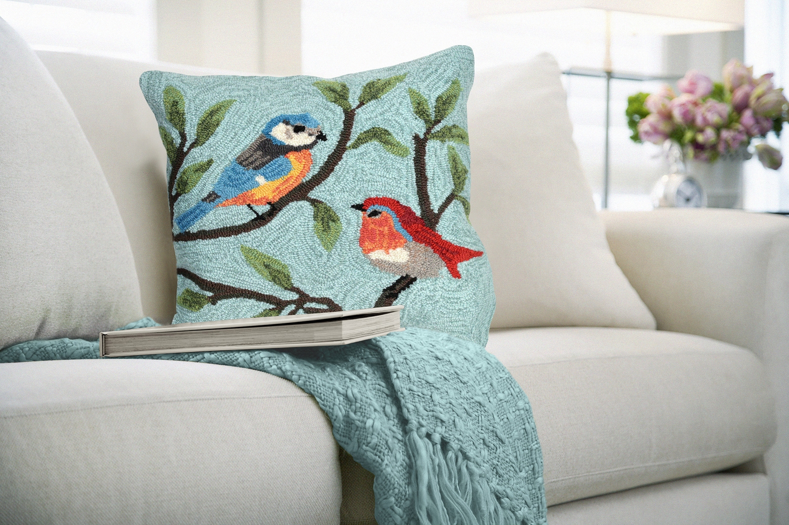 Tulippaw Aqua Indoor/Outdoor Accent Pillow - Thumbnail - Image 2