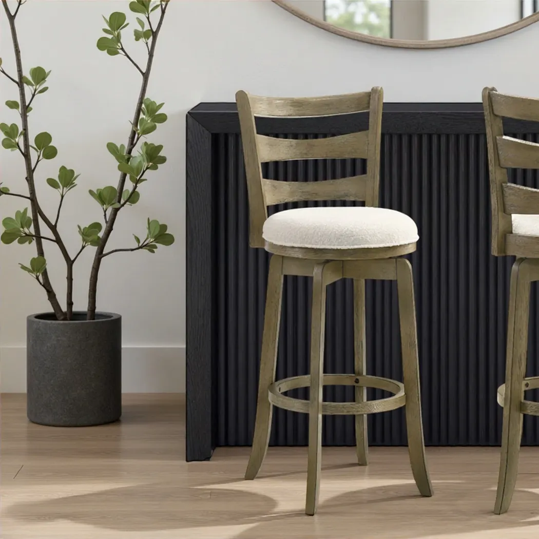 Tuliprover Brown Swivel Barstool - Thumbnail - Image 2