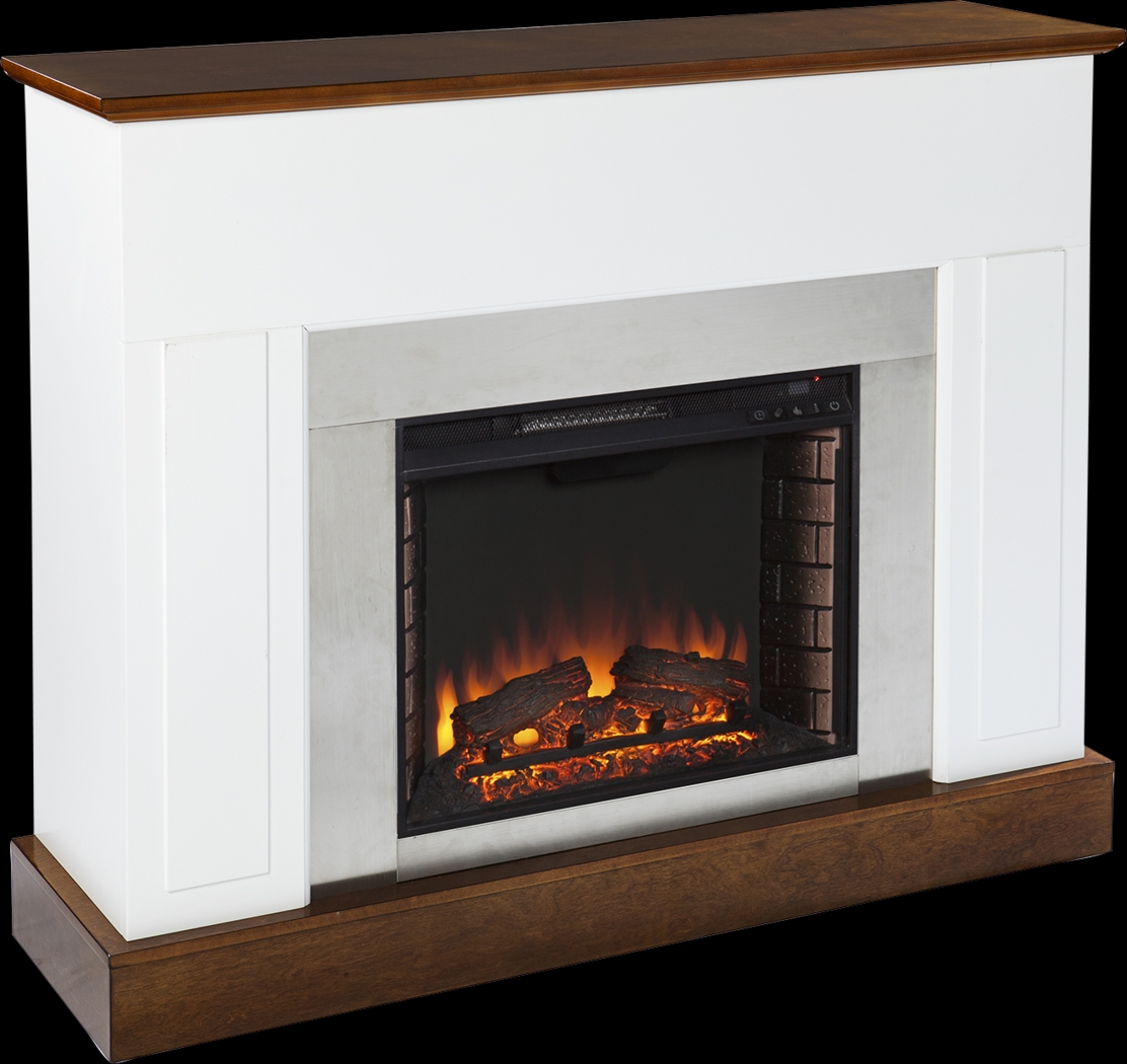 Tullamore II White 50 in. Console With Electric Log Fireplace - Thumbnail - Image 1