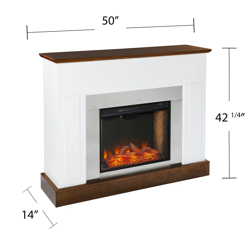 Tullamore III White 50 in. Console With Smart Electric Fireplace - Image 5