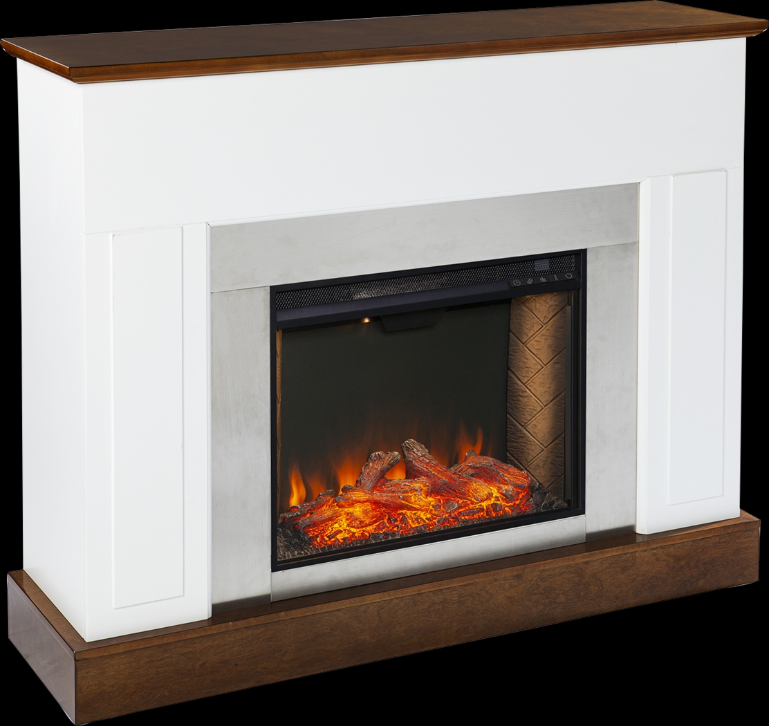 Tullamore III White 50 in. Console With Smart Electric Fireplace - Thumbnail - Image 1