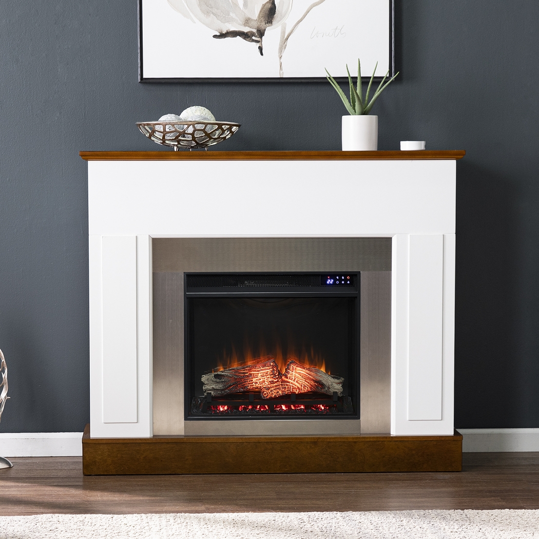 Tullamore IV White 50 in. Touch Panel Electric Fireplace - Thumbnail - Image 4